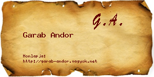 Garab Andor névjegykártya