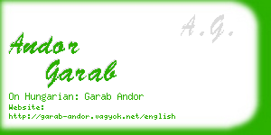 andor garab business card